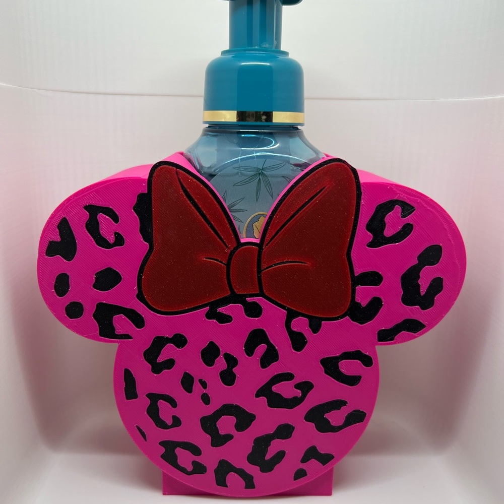 Custom design - cheetah or leopard Minnie ears bath and body works soap holder